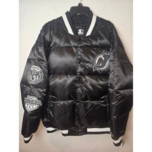Starter Black Label New Jersey Devils Puffer Jacket Mens XL NHL Black NWT